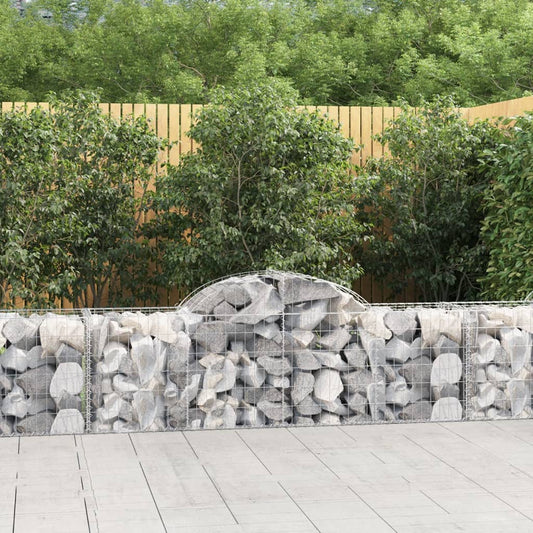 JUNG Vida Gabionen mit Hochbogen 7 Stk. 200x50x60/80 cm Verzinktes Eisen