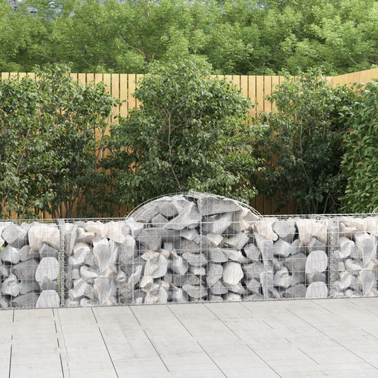 JUNG Vida Gabionen mit Hochbogen 13 Stk. 200x50x60/80 cm Verzinktes Eisen