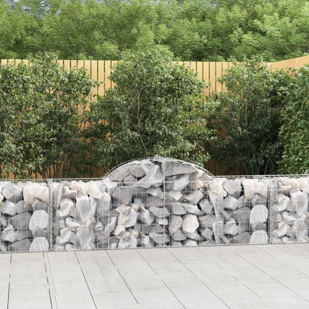 JUNG Vida Gabionen mit Hochbogen 14 Stk. 200x50x60/80 cm Verzinktes Eisen