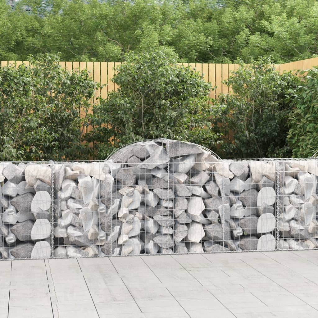 JUNG Vida Gabionen mit Hochbogen 3 Stk. 200x50x80/100 cm Verzinktes Eisen
