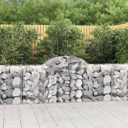 JUNG Vida Gabionen mit Hochbogen 3 Stk. 200x50x80/100 cm Verzinktes Eisen