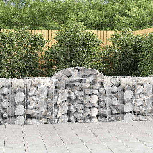 JUNG Vida Gabionen mit Hochbogen 13 Stk. 200x50x80/100cm Verzinktes Eisen