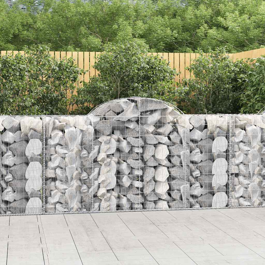 JUNG Vida Gabionen mit Hochbogen 4 Stk. 200x50x100/120cm Verzinktes Eisen