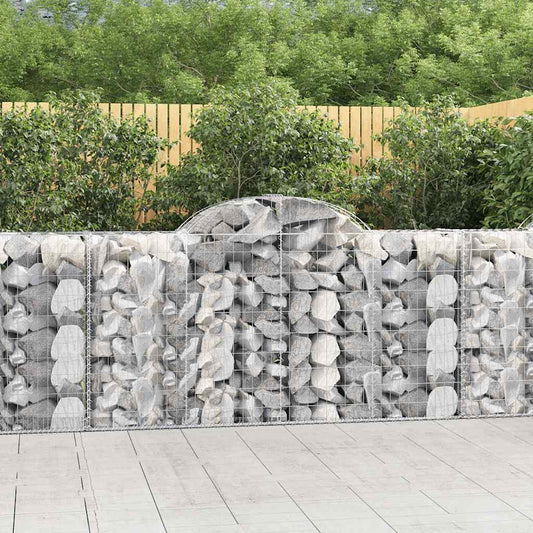 JUNG Vida Gabionen mit Hochbogen 4 Stk. 200x50x100/120cm Verzinktes Eisen