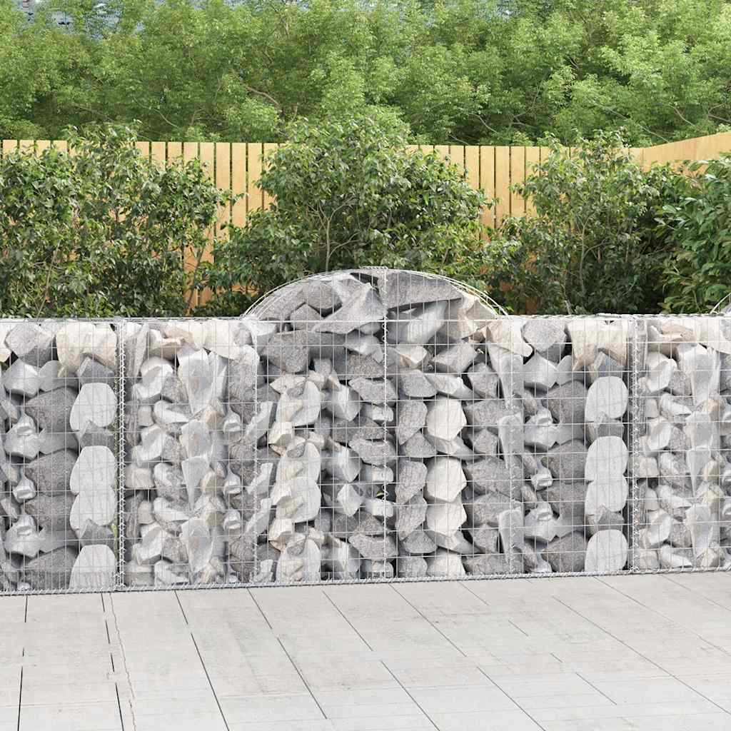 JUNG Vida Gabionen mit Hochbogen 8 Stk. 200x50x100/120cm Verzinktes Eisen