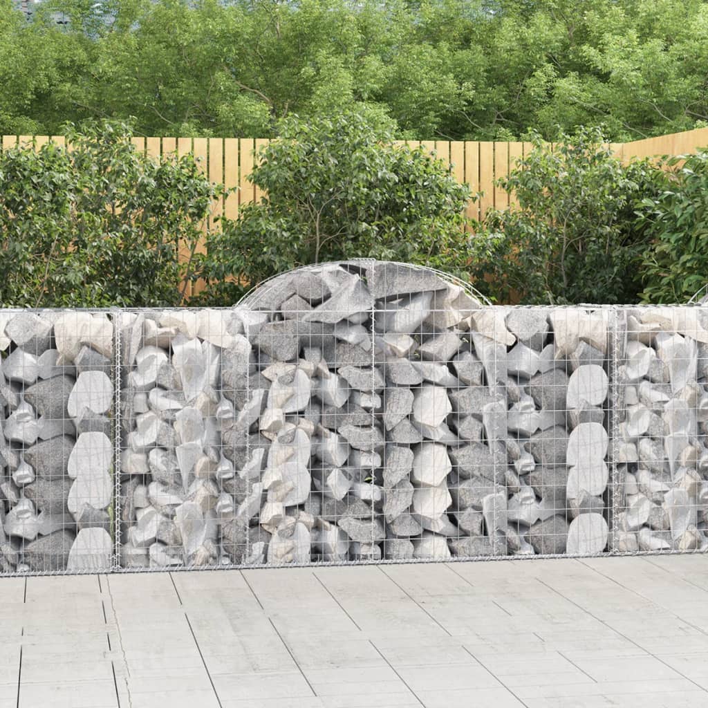 JUNG Vida Gabionen mit Hochbogen 12 Stk 200x50x100/120cm Verzinktes Eisen