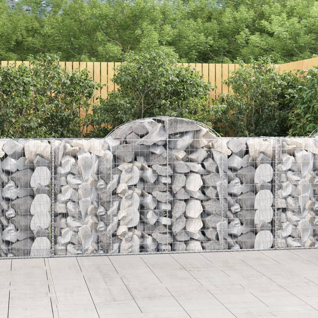 JUNG Vida Gabionen mit Hochbogen 13 Stk 200x50x100/120cm Verzinktes Eisen