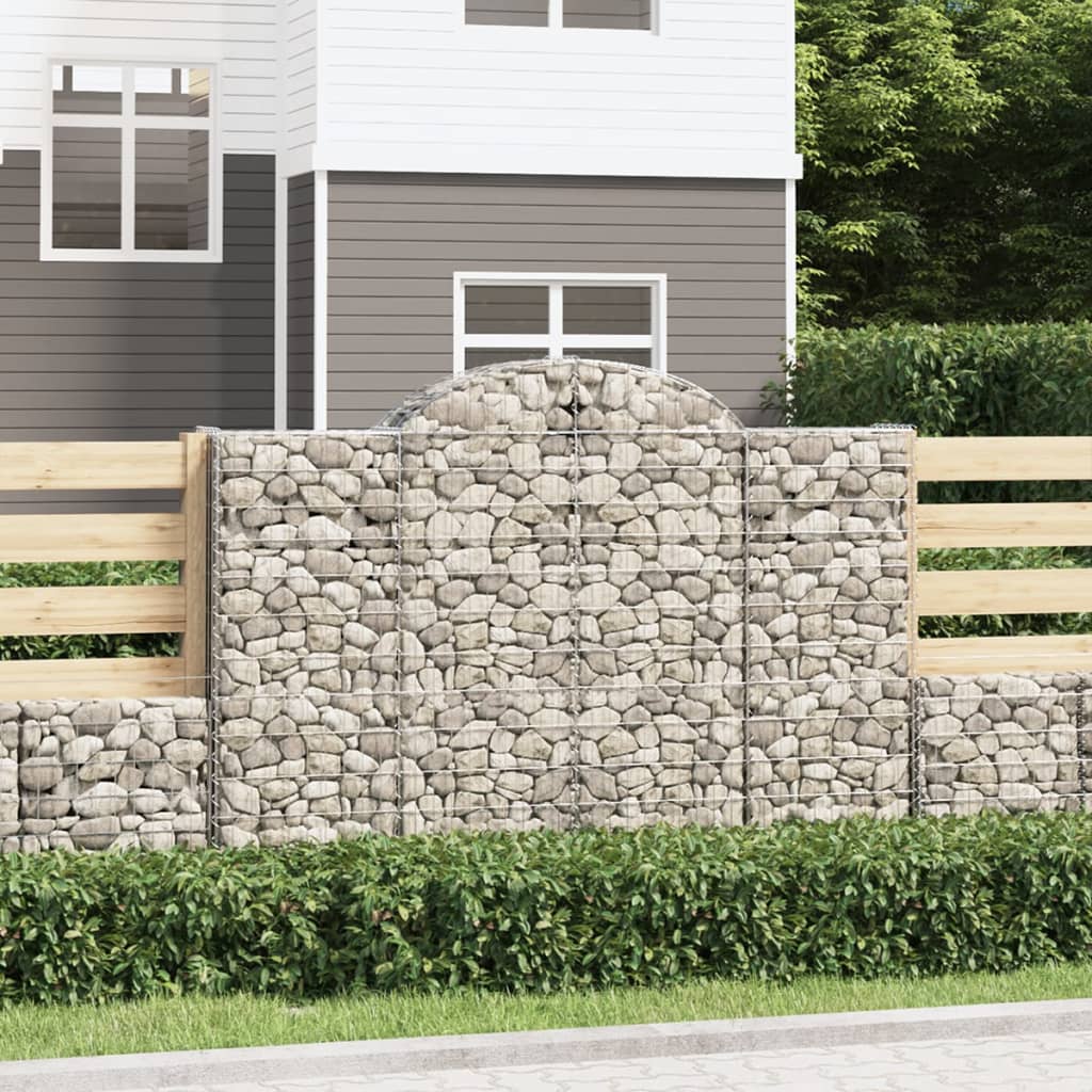 JUNG Vida Gabionen mit Hochbogen 8 Stk. 200x50x140/160cm Verzinktes Eisen