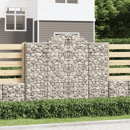 JUNG Vida Gabionen mit Hochbogen 6 Stk. 200x50x160/180cm Verzinktes Eisen