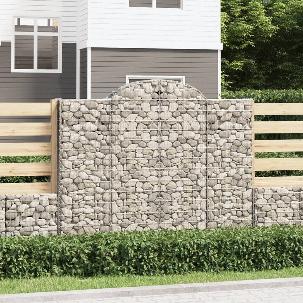 JUNG Vida Gabionen mit Hochbogen 30Stk. 200x50x160/180cm Verzinktes Eisen