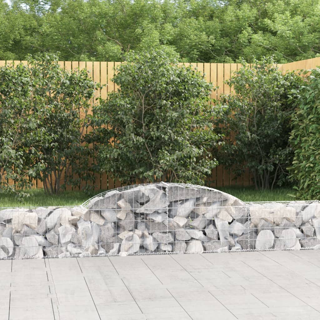 JUNG Vida Gabionen mit Hochbogen 7 Stk. 300x30x40/60 cm Verzinktes Eisen