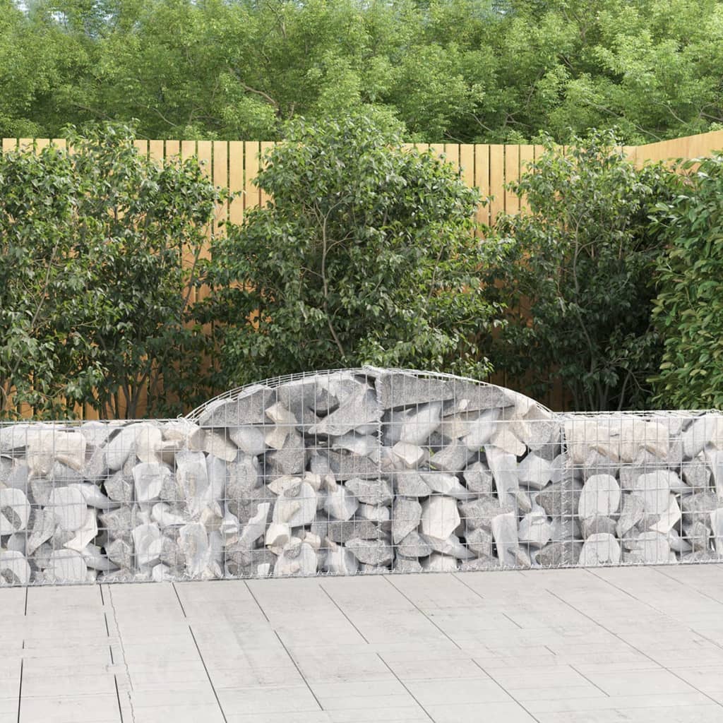 JUNG Vida Gabionen mit Hochbogen 3 Stk. 300x30x60/80 cm Verzinktes Eisen