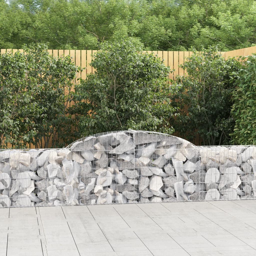 JUNG Vida Gabionen mit Hochbogen 12 Stk. 300x30x60/80 cm Verzinktes Eisen