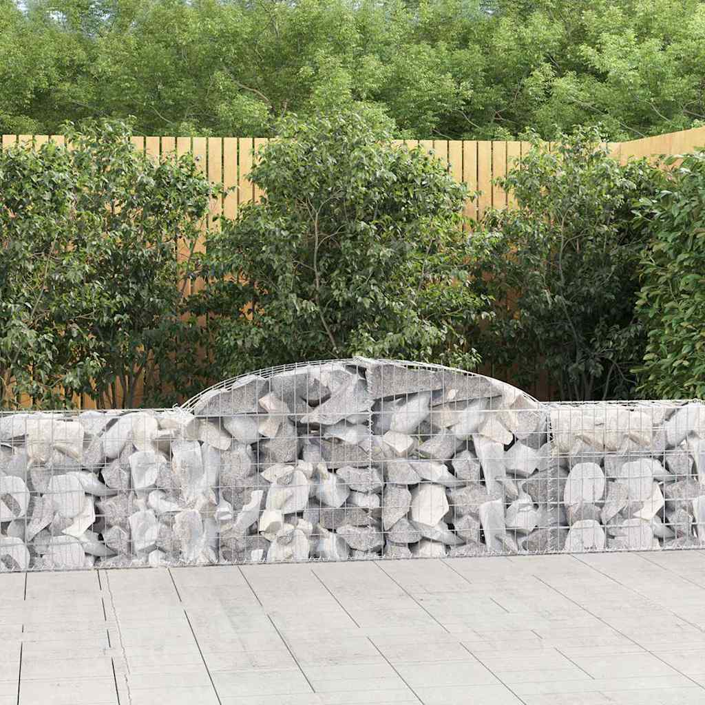 JUNG Vida Gabionen mit Hochbogen 13 Stk. 300x30x60/80 cm Verzinktes Eisen