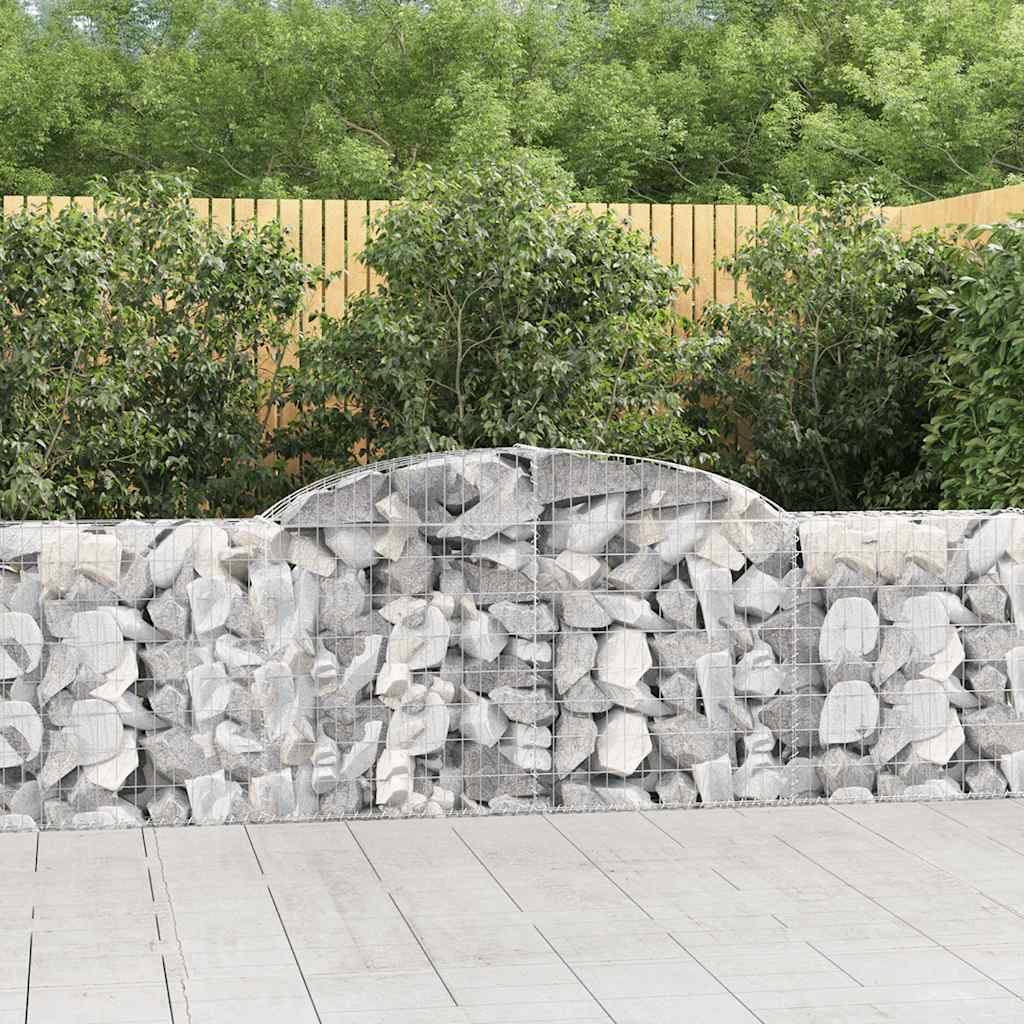 JUNG Vida Gabionen mit Hochbogen 7 Stk. 300x30x80/100 cm Verzinktes Eisen