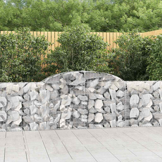 JUNG Vida Gabionen mit Hochbogen 7 Stk. 300x30x80/100 cm Verzinktes Eisen