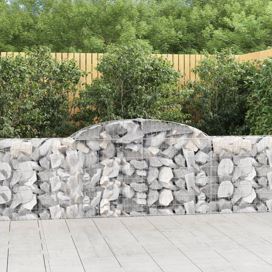 JUNG Vida Gabionen mit Hochbogen 15 Stk. 300x30x80/100cm Verzinktes Eisen