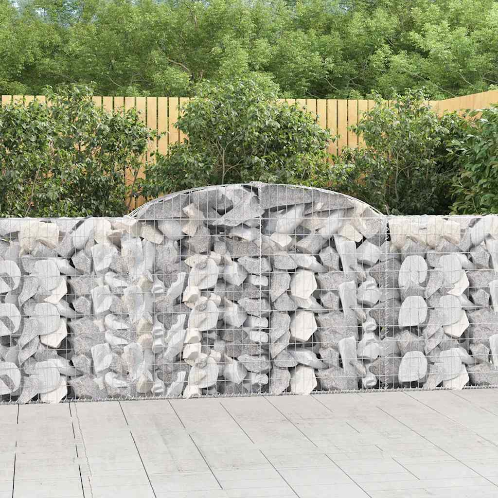 JUNG Vida Gabionen mit Hochbogen 5 Stk. 300x30x100/120cm Verzinktes Eisen