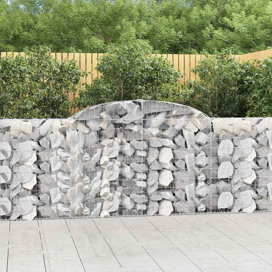 JUNG Vida Gabionen mit Hochbogen 5 Stk. 300x30x100/120cm Verzinktes Eisen