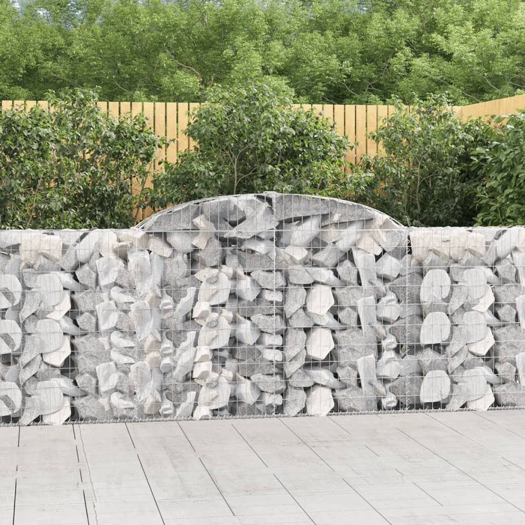 JUNG Vida Gabionen mit Hochbogen 13 Stk 300x30x100/120cm Verzinktes Eisen