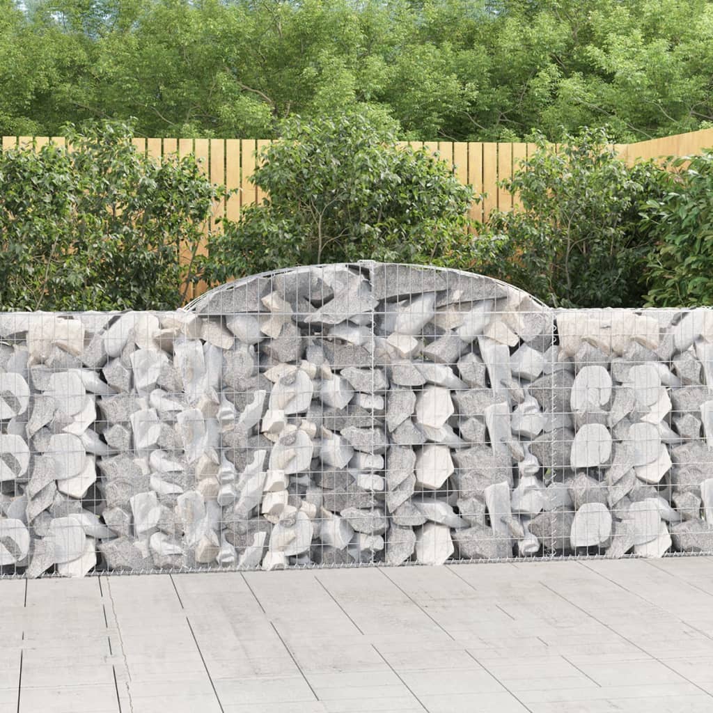 JUNG Vida Gabionen mit Hochbogen 17 Stk 300x30x100/120cm Verzinktes Eisen