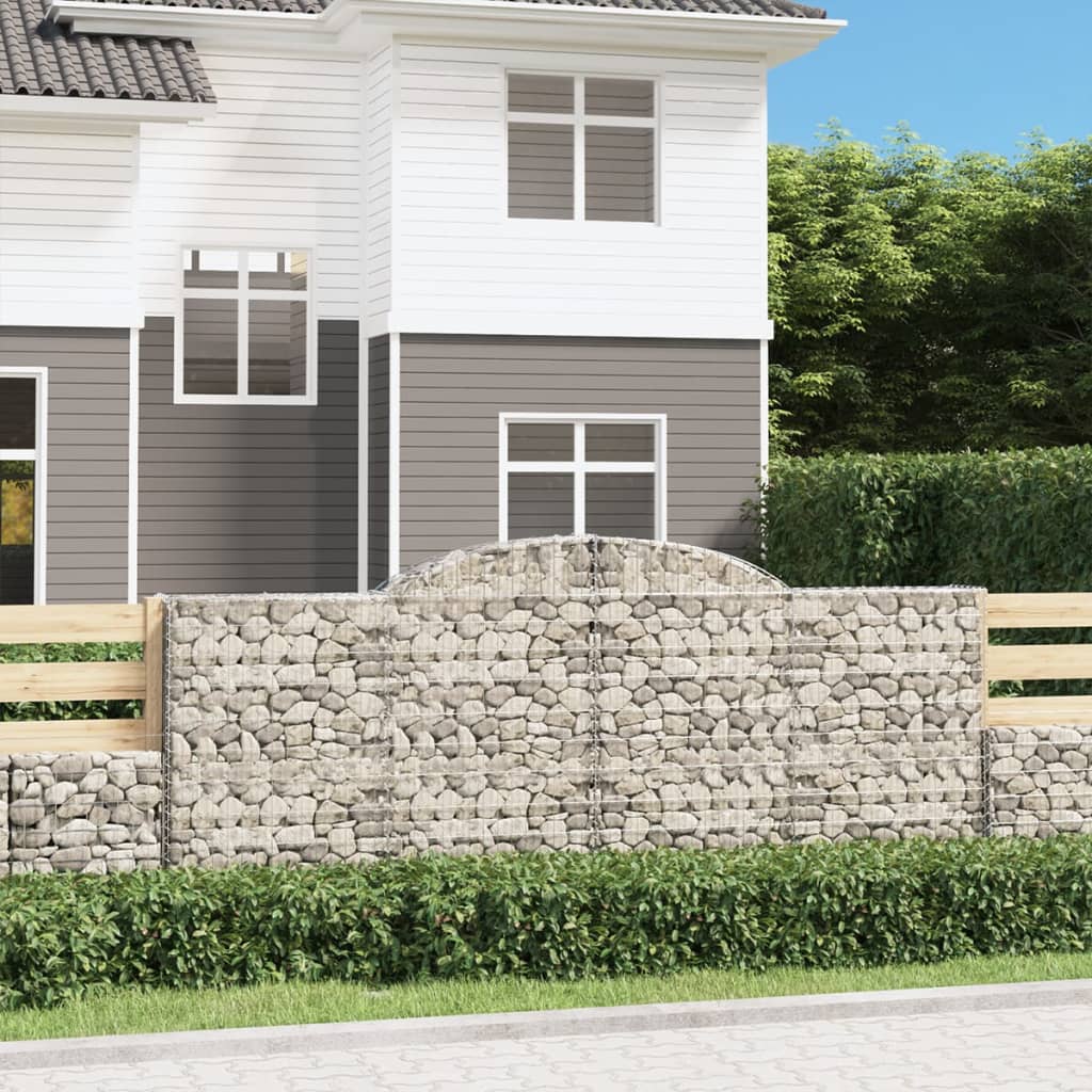 JUNG Vida Gabionen mit Hochbogen 25 Stk 300x30x120/140cm Verzinktes Eisen