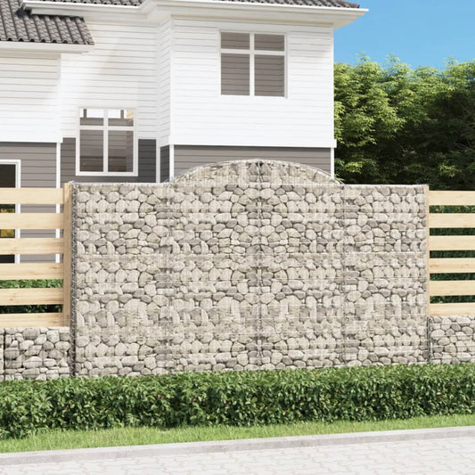 JUNG Vida Gabionen mit Hochbogen 3 Stk. 300x30x180/200cm Verzinktes Eisen
