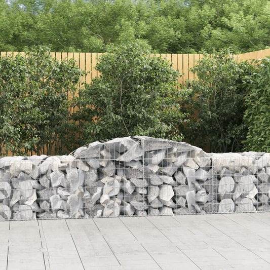 JUNG Vida Gabionen mit Hochbogen 12 Stk. 300x50x60/80 cm Verzinktes Eisen