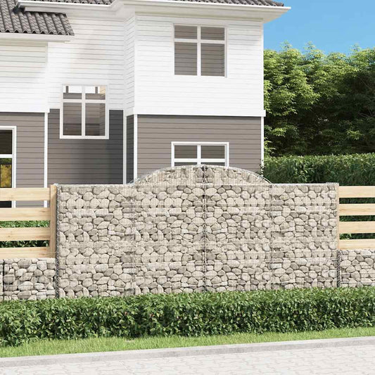JUNG Vida Gabionen mit Hochbogen 2 Stk. 300x50x140/160cm Verzinktes Eisen