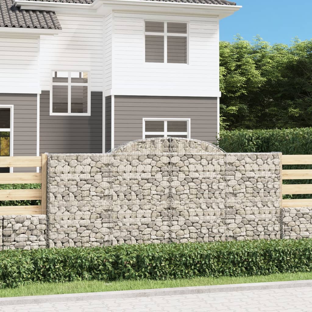 JUNG Vida Gabionen mit Hochbogen 6 Stk. 300x50x140/160cm Verzinktes Eisen