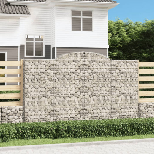 JUNG Vida Gabionen mit Hochbogen 8 Stk. 300x50x180/200cm Verzinktes Eisen