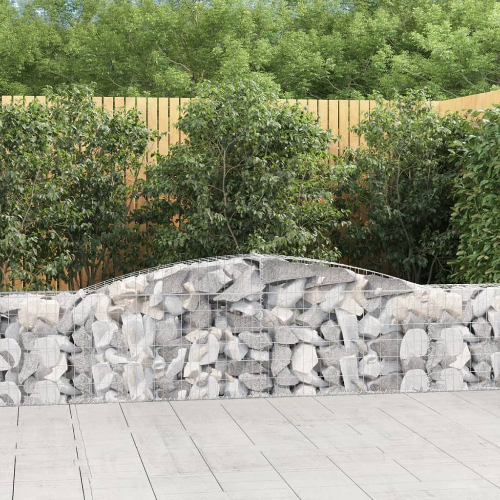 JUNG Vida Gabionen mit Hochbogen 9 Stk. 400x30x60/80 cm Verzinktes Eisen