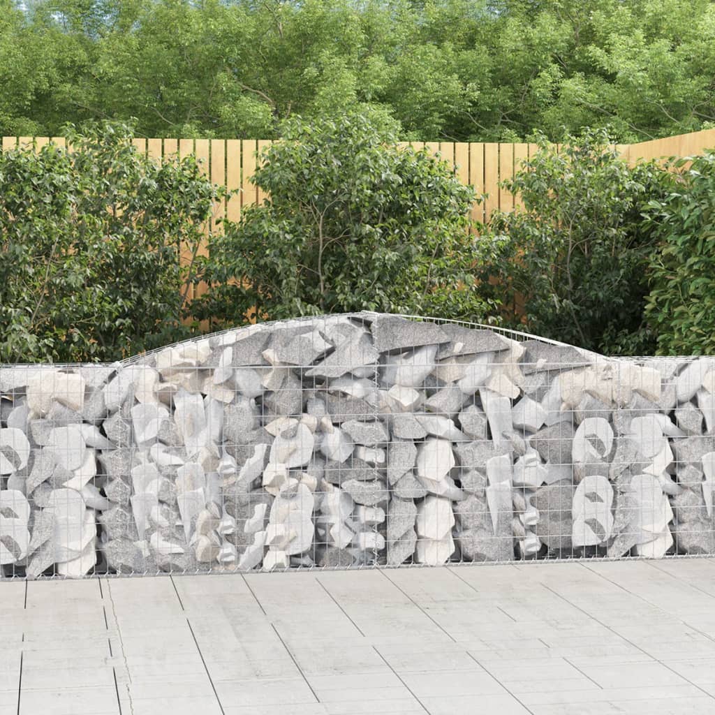 JUNG Vida Gabionen mit Hochbogen 6 Stk. 400x30x80/100cm Verzinktes Eisen