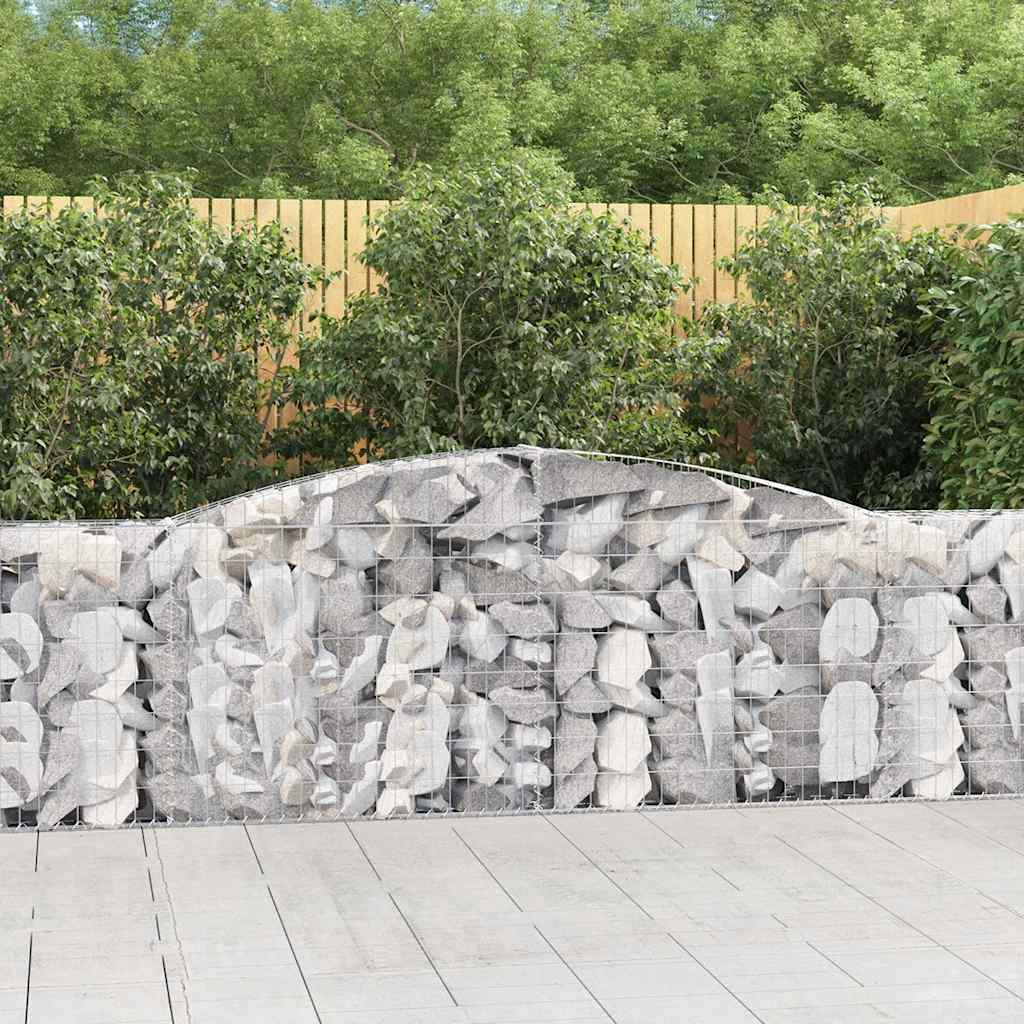 JUNG Vida Gabionen mit Hochbogen 8 Stk. 400x30x100/120cm Verzinktes Eisen