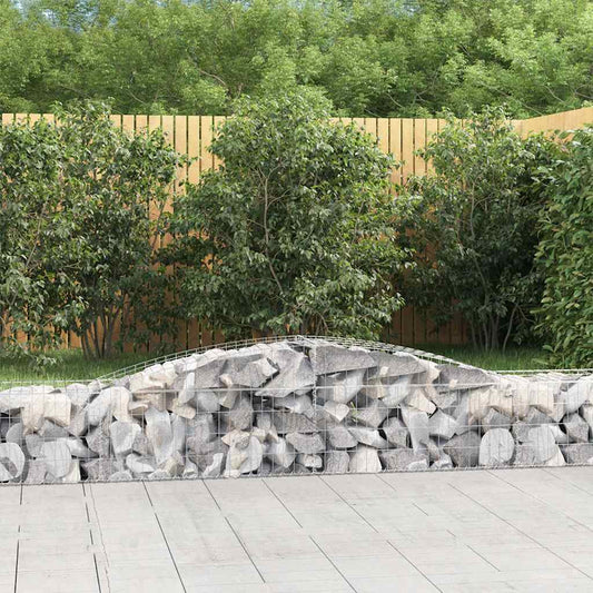 JUNG Vida Gabionen mit Hochbogen 2 Stk. 400x50x40/60cm Verzinktes Eisen