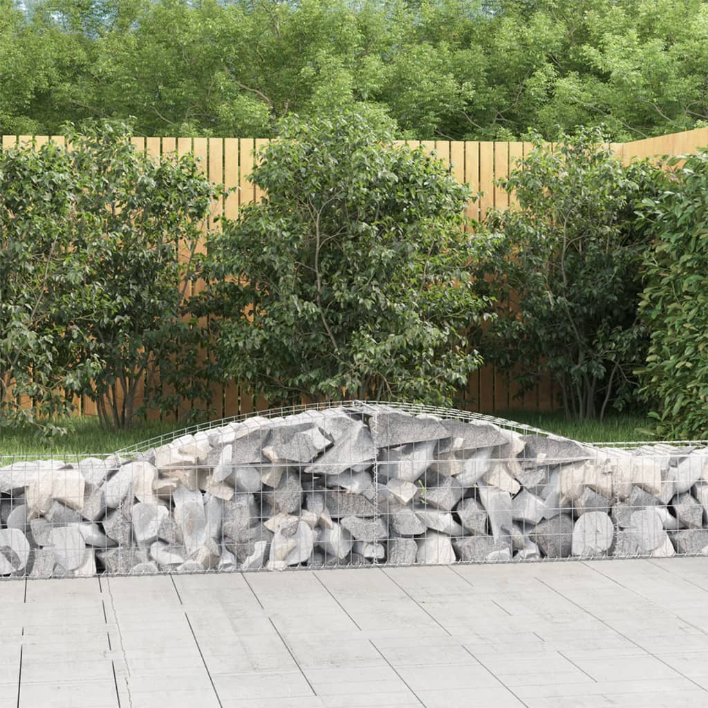 JUNG Vida Gabionen mit Hochbogen 3 Stk. 400x50x40/60cm Verzinktes Eisen