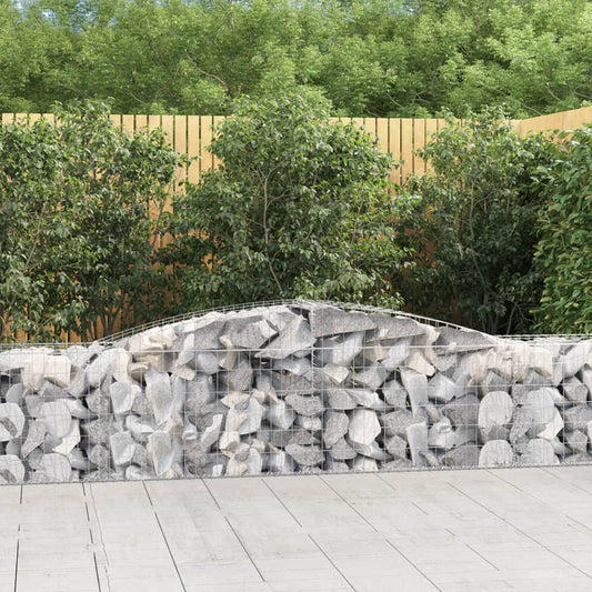 JUNG Vida Gabionen mit Hochbogen 5 Stk. 400x50x60/80cm Verzinktes Eisen