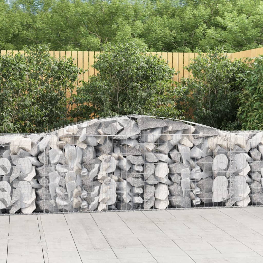 JUNG Vida Gabionen mit Hochbogen 2 Stk. 400x50x80/100cm Verzinktes Eisen