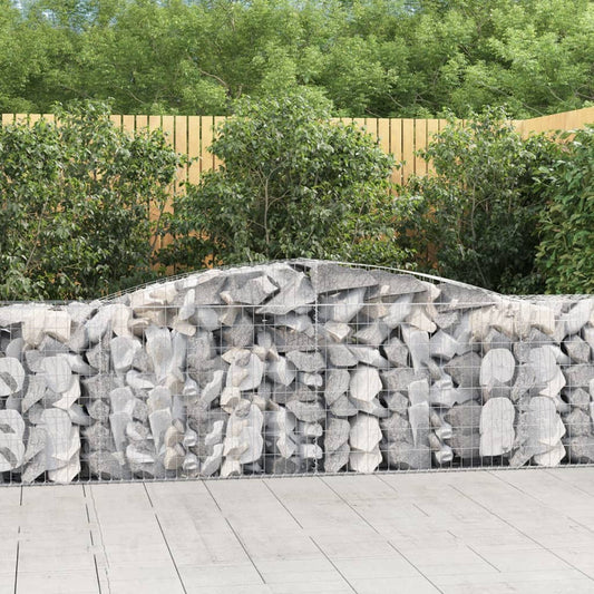 JUNG Vida Gabionen mit Hochbogen 2 Stk. 400x50x80/100cm Verzinktes Eisen