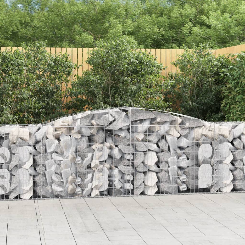 JUNG Vida Gabionen mit Hochbogen 5 Stk. 400x50x80/100cm Verzinktes Eisen