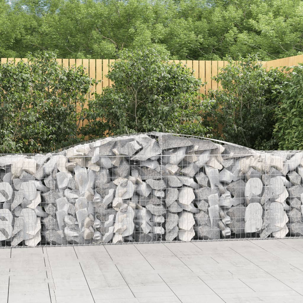 JUNG Vida Gabionen mit Hochbogen 8 Stk. 400x50x80/100cm Verzinktes Eisen