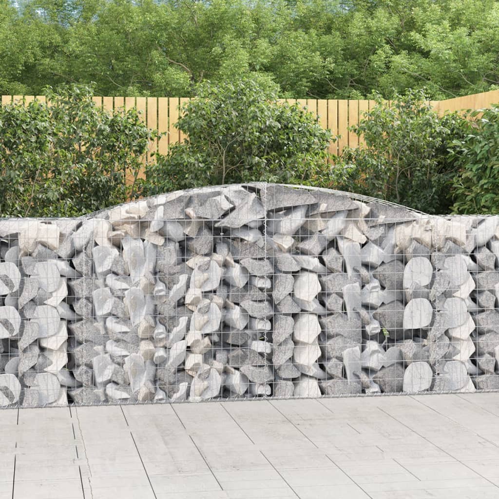 JUNG Vida Gabionen mit Hochbogen 8 Stk. 400x50x100/120cm Verzinktes Eisen