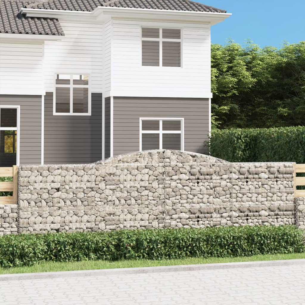 JUNG Vida Gabionen mit Hochbogen 4 Stk. 400x50x120/140cm Verzinktes Eisen
