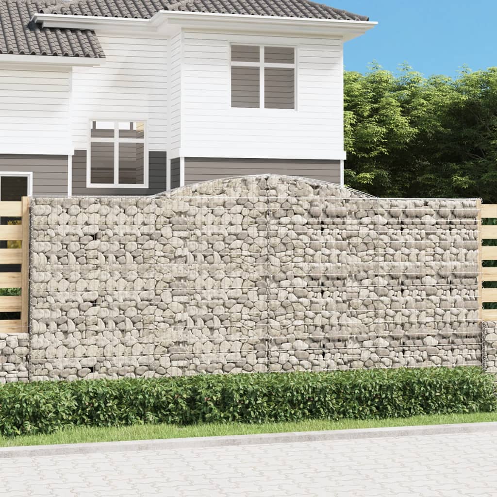 JUNG Vida Gabionen mit Hochbogen 8 Stk. 400x50x180/200cm Verzinktes Eisen
