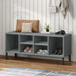 JUNG Vida Schuhregal OSLO mit Metallbeinen Grau 106x35x45 cm Massivholz
