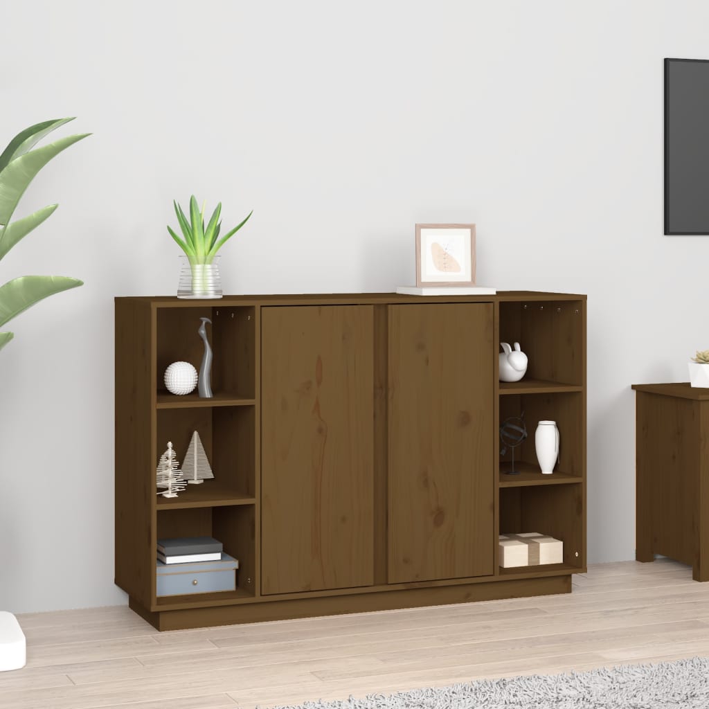 JUNG Vida Sideboard Honigbraun 120x35x80 cm Massivholz Kiefer