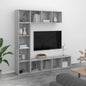 JUNG Vida 3-tlg. Bücherregal-/TV-Schrank-Set Grau Sonoma 180x30x180 cm