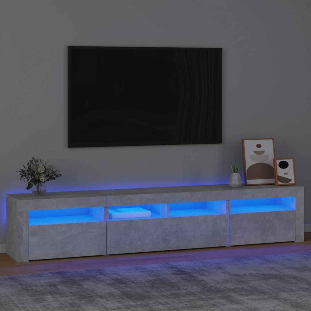JUNG Vida TV-Schrank mit LED-Leuchten Betongrau 210x35x40 cm