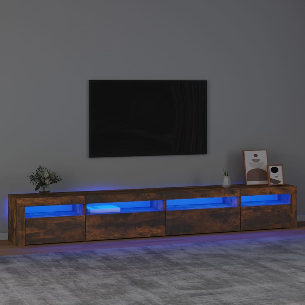 JUNG Vida TV-Schrank mit LED-Leuchten Räuchereiche 270x35x40 cm