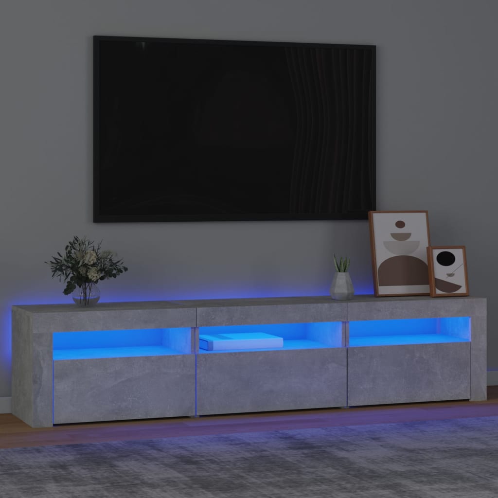 JUNG Vida TV-Schrank mit LED-Leuchten Betongrau 180x35x40 cm